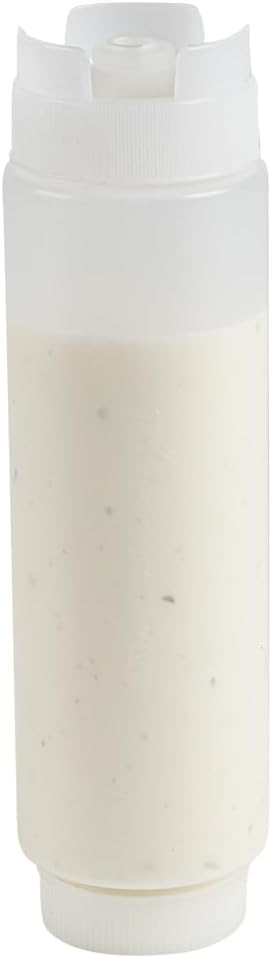 Restaurantware 16oz FIFO Inverted Plastic Squeeze Bottle with Refill and Dispensing Lids  First In First Out  Perfect for Restaurants Catering and Food Trucks  1ct box - Image 1