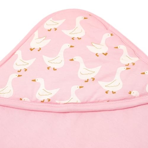 TIDY SLEEP Newborn Hooded Baby Blanket | Soft Cotton Receiving Wrap for 0–3 Months | Hospital Swaddle for Boys & Girls (Pink Duck) - Image 5