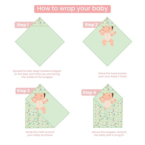 TIDY SLEEP Newborn Hooded Baby Blanket | Soft Cotton Receiving Wrap for 0–3 Months | Hospital Swaddle for Boys & Girls (Pink Duck) - Image 3
