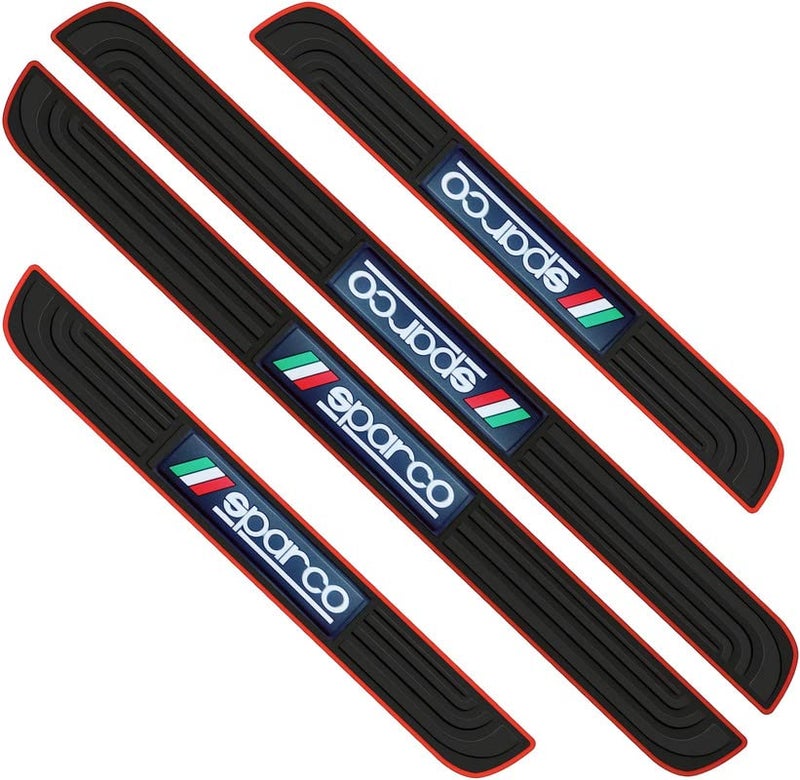 CARIZO Door Sill Plate Protectors Guards Sill Scuff Cover Panel Step Protector (Sparco, Pack of 4) Compatible with Hyundai Venue - Image 1