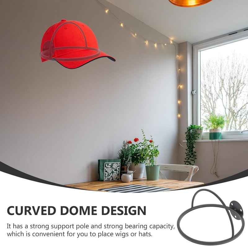 Angoily Wall-mounted Hat Storage Rack and Helmet Holder, Metal Multipurpose Display Shelf for Baseball Caps and Helmets, Space-saving Organizer for Home and Store Use - Image 3