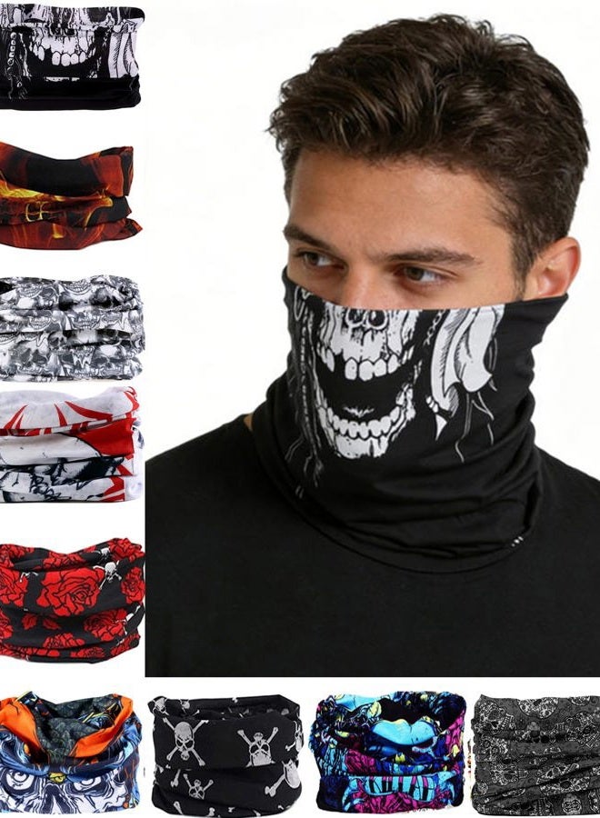 KINGREE 9PCS Face Mask Bandanas Headband Head Wrap Scarf Neck Warmer Headwear Balaclava for for Dust Sun Wind (Devil Series) - Image 1