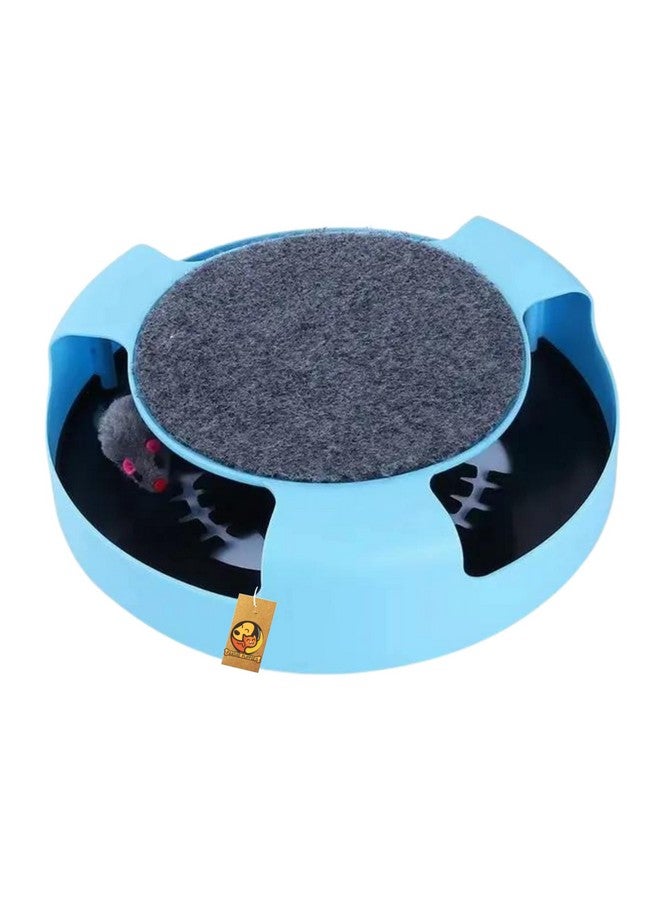 Generic Interactive Catch The Mouse Cat Scratcher Toy With A Running Mice And A Scratching Pad For Cats & Kittens (Sky Blue)  - Image 1