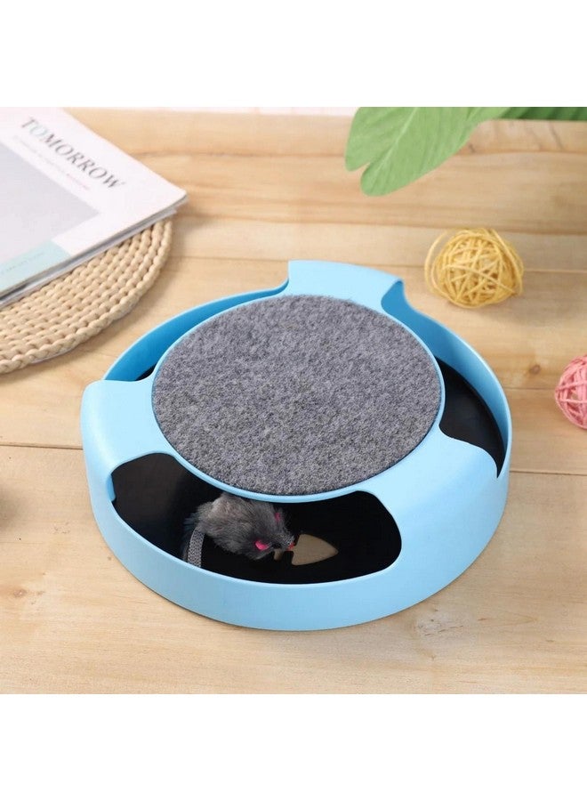 Generic Interactive Catch The Mouse Cat Scratcher Toy With A Running Mice And A Scratching Pad For Cats & Kittens (Sky Blue)  - Image 3