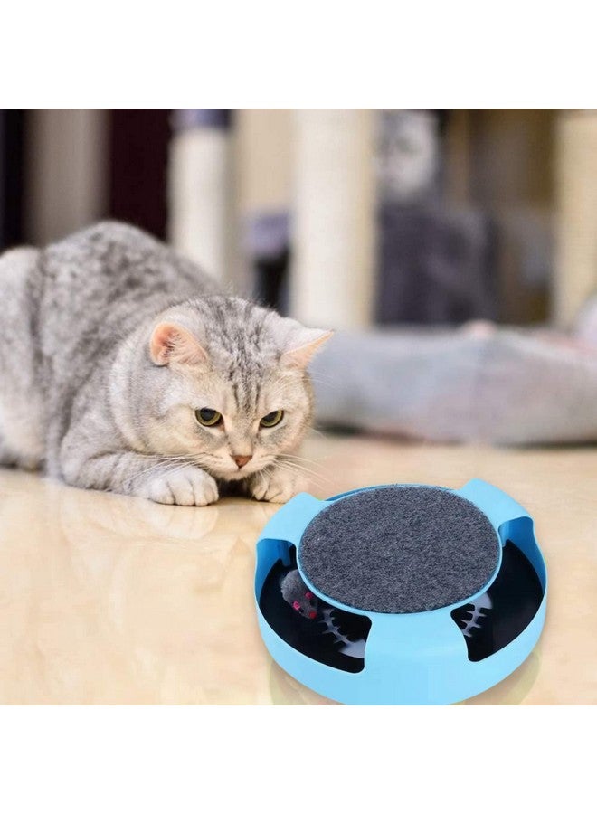 Generic Interactive Catch The Mouse Cat Scratcher Toy With A Running Mice And A Scratching Pad For Cats & Kittens (Sky Blue)  - Image 5