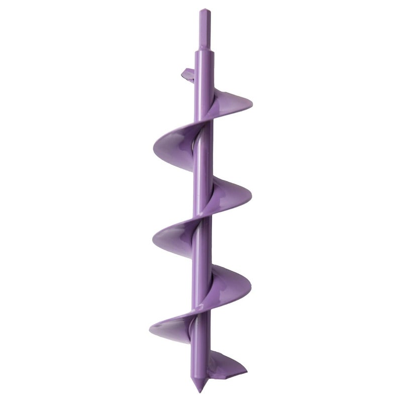 Power Planter DIY Guru Garden Drill Auger Bit (3"x12") - Designed for Planting, Digging Holes, Paint Mixing, Cement Mixing and Home Projects - Made of Steel with a 3/8" Non-Slip Hex Drive (Purple) - Image 1