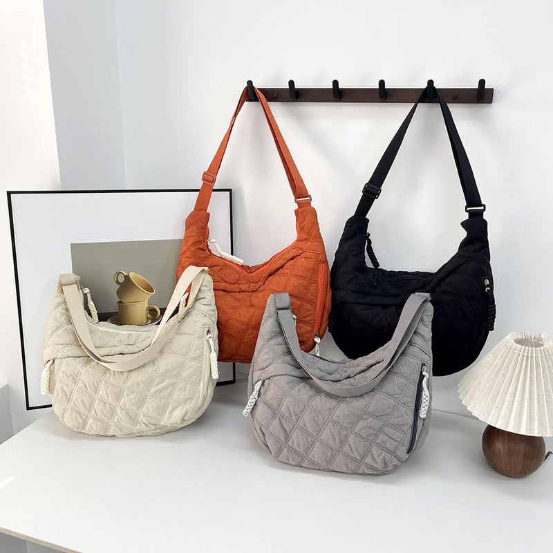 EMGILL 2026 Women's Crescent Puffer Tote Bag Lightweight Quilted Nylon Shoulder Bag Casual Crossbody Purse for Work Travel - Image 4