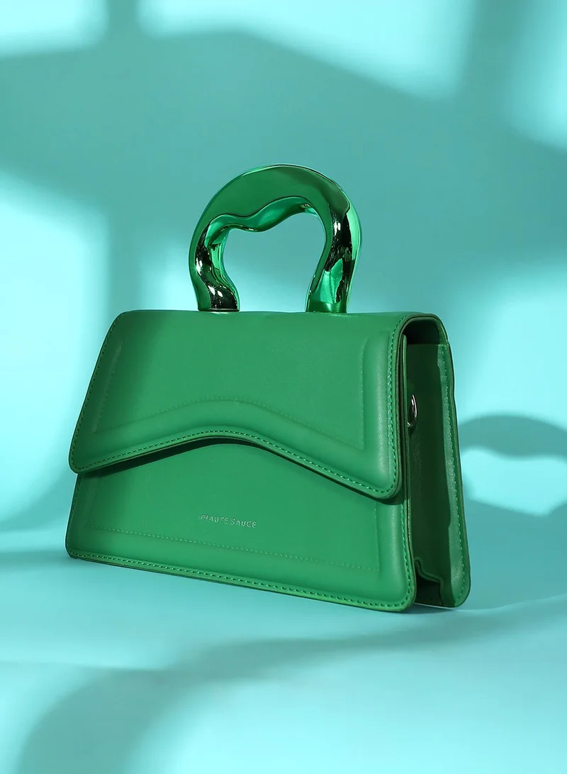 Haute Sauce The Caldera Gloss Hand Bag - Shamrock Green