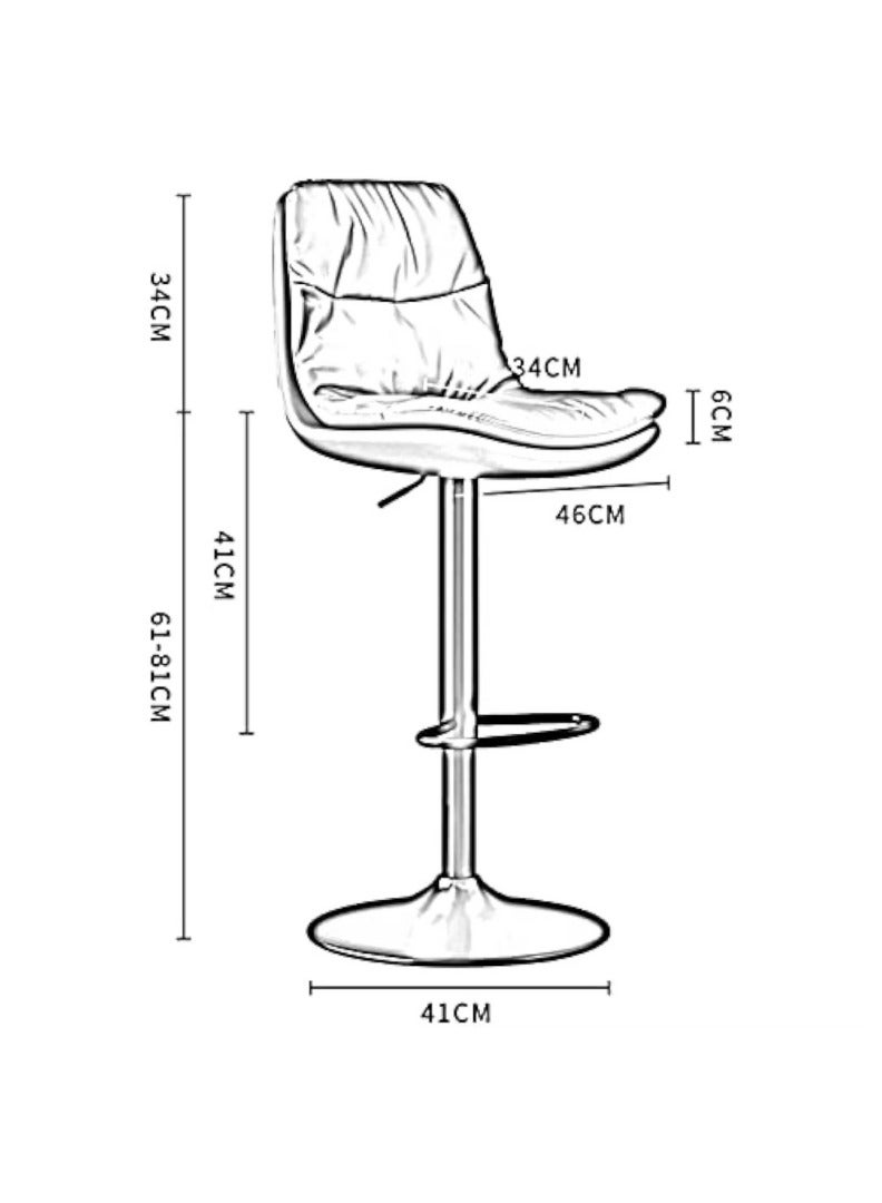 Lunara 360° Swivel Cafe Bar Stool Chair Adjustable Counter Height with Backrest (Black)