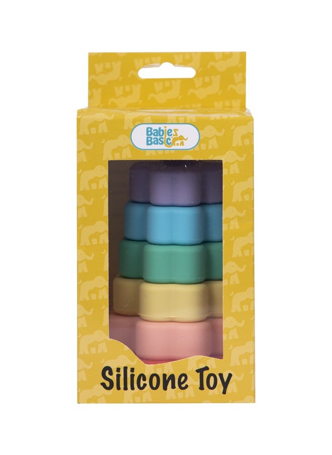 Babies Basic Silicone Stacking Toy For Babies/Kids, Stacking Cup,Flower Shape, Bpa Free 100% Safe - Flower  - Image 5