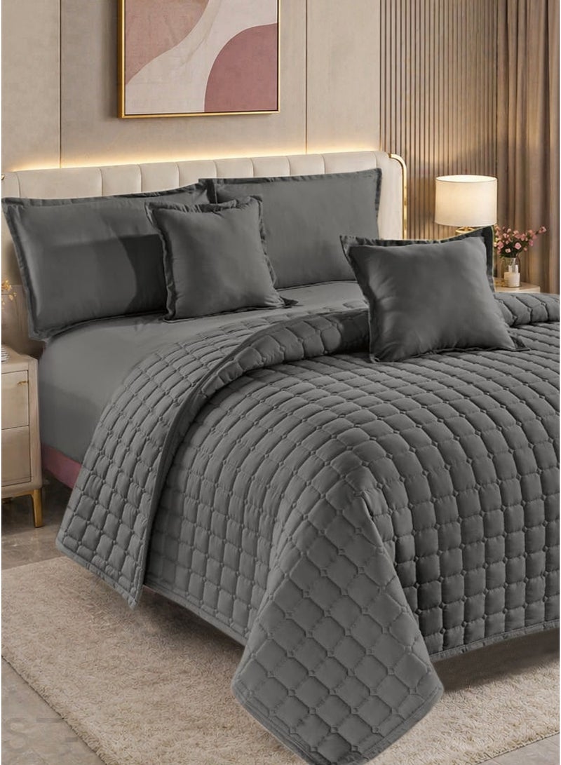 مون مفرش سرير نفرين صيفي مضغوط | 6 قطع | لحاف مبطن فاخر 230×250 سم | شرشف مغاط 200×200+35 سم - Image 1