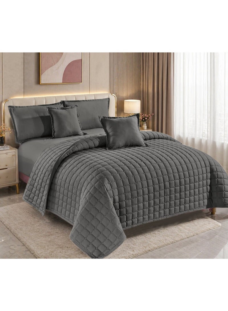 مون مفرش سرير نفرين صيفي مضغوط | 6 قطع | لحاف مبطن فاخر 230×250 سم | شرشف مغاط 200×200+35 سم - Image 2