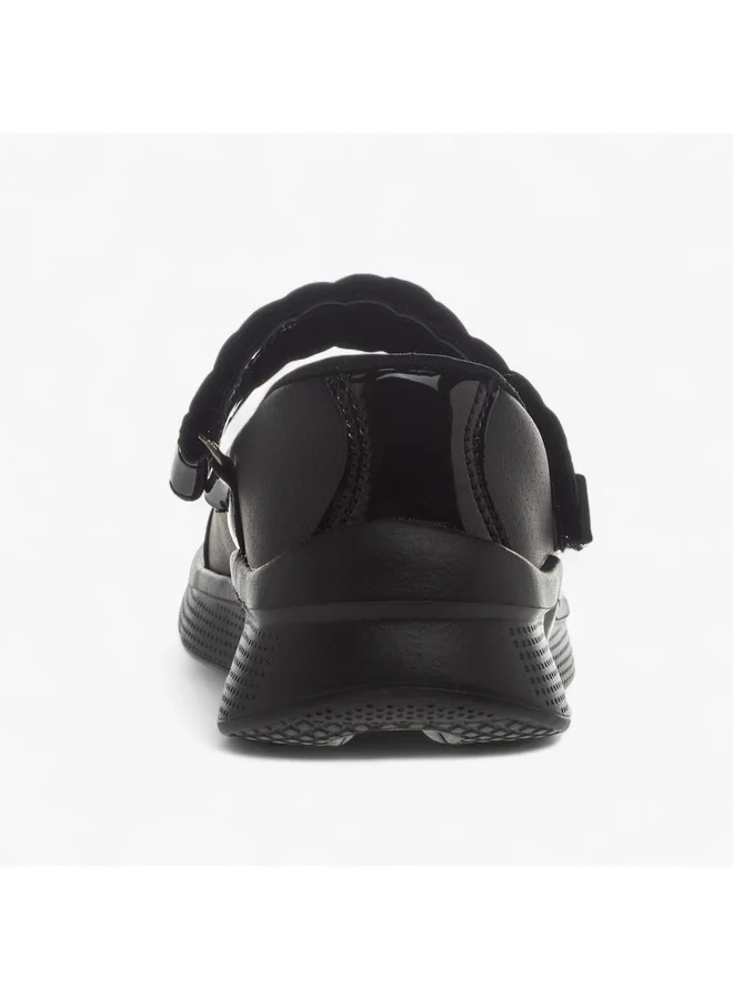 Kappa Girls' Solid School Shoes with Hook and Loop Closure