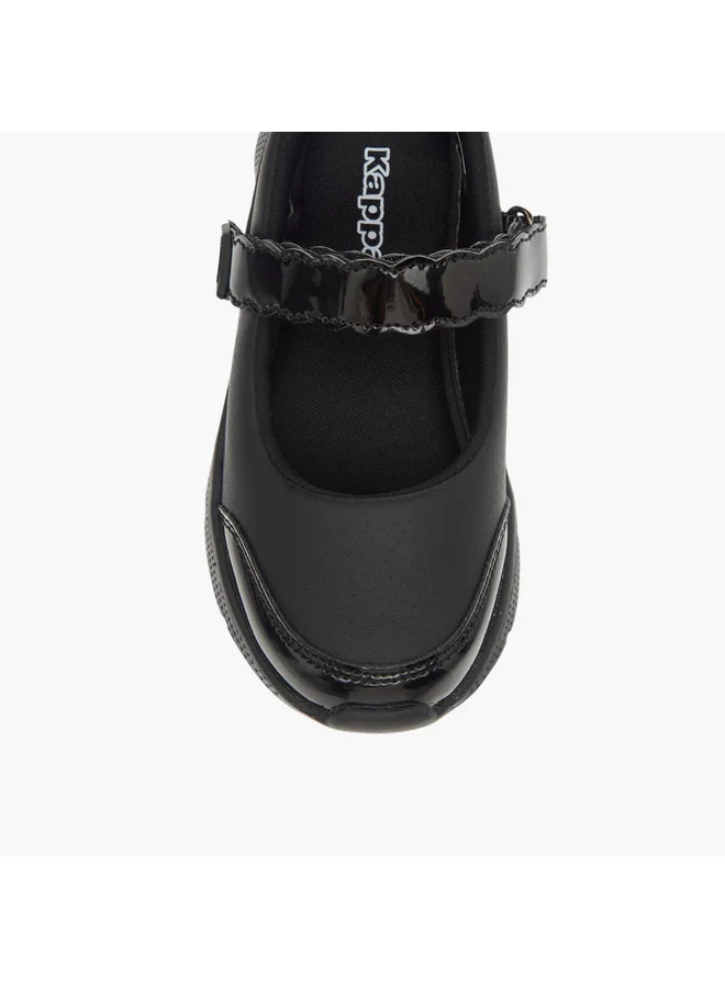 Kappa Girls' Solid School Shoes with Hook and Loop Closure