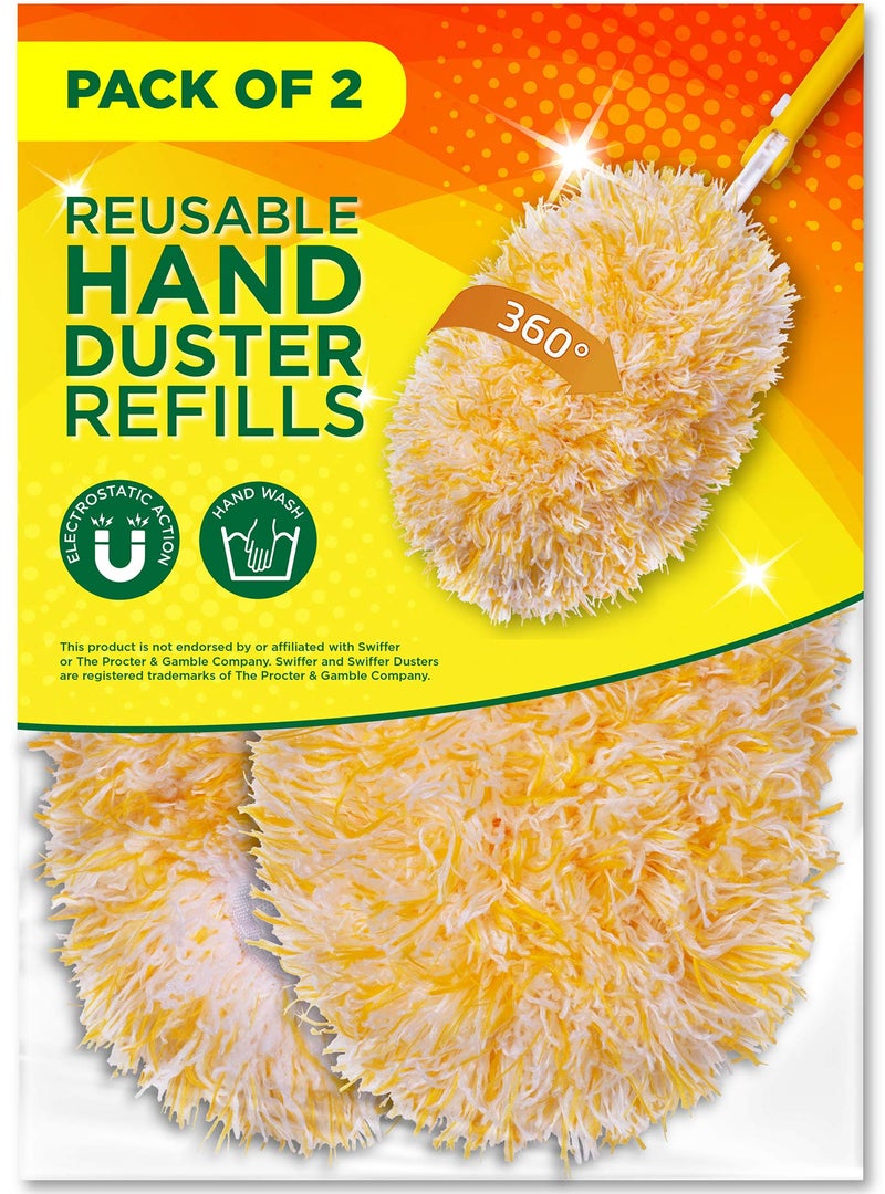 Millifiber Microfiber Reusable Refills for Swiffer Hand Duster, 360 Degree Dry Duster Heavy Duty Refills, 2-Pack (Handle is Not Included) Air Dry Only - Image 1