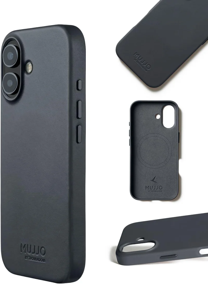 موجو جراب آيفون  جلدي - بازلت بشحن لاسلكي مغناطيسي