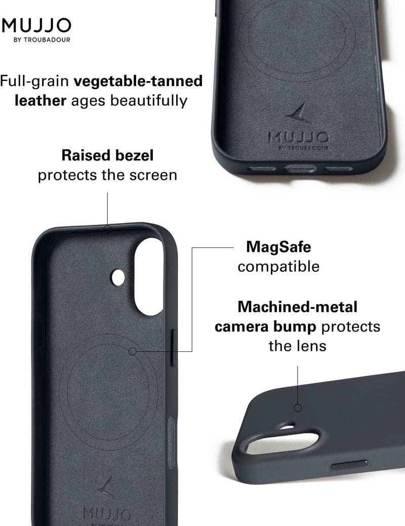 موجو جراب آيفون  جلدي - بازلت بشحن لاسلكي مغناطيسي - Image 3