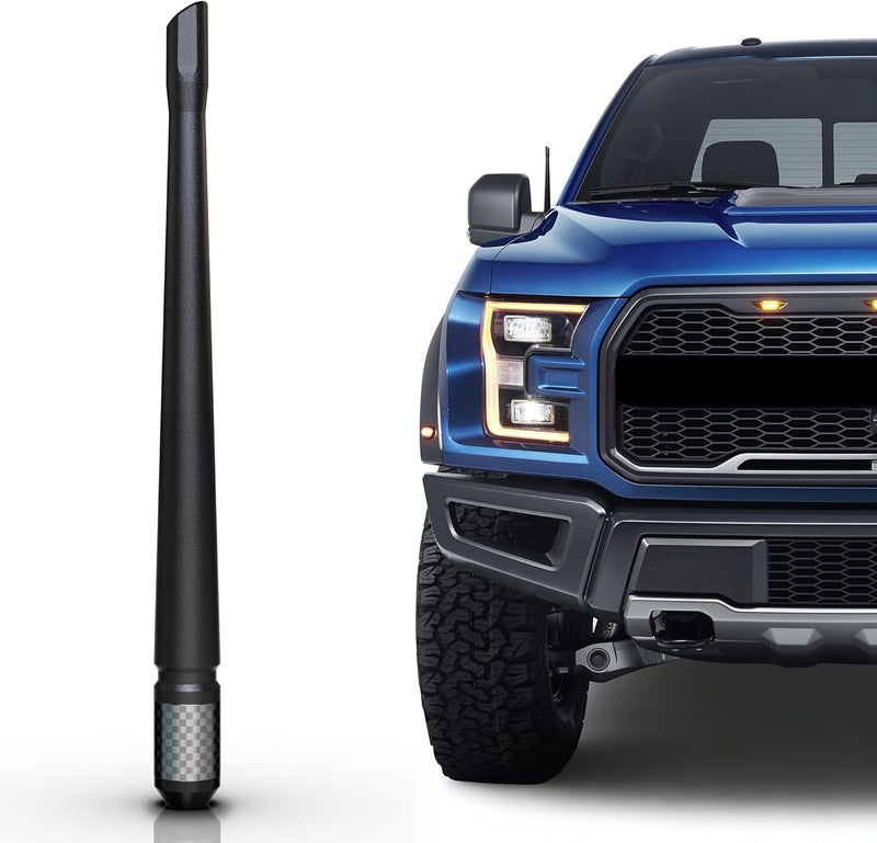 TEKK Carbon Fiber Stubby Antenna for Ford F-Series and Bronco - 7.9 Inches Flexible Rubber - Image 1