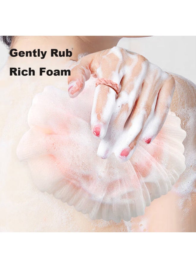 CHAHUA Camellia Bath Flower Ball, High-quality, Long-lasting, Ultra-soft Bath Sponge, Exfoliating Tool, For Men And Women, Bubble Maker, 3 Pieces - Image 1