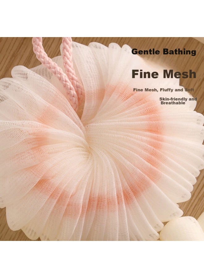 CHAHUA Camellia Bath Flower Ball, High-quality, Long-lasting, Ultra-soft Bath Sponge, Exfoliating Tool, For Men And Women, Bubble Maker, 3 Pieces - Image 2