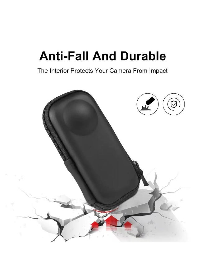 HYH PU Leather Carrying Case for Insta360 X4/X3/X2, Mini Body Storage Bag with Side Opening, Portable PU Protective Cover for Panoramic Camera - Image 2