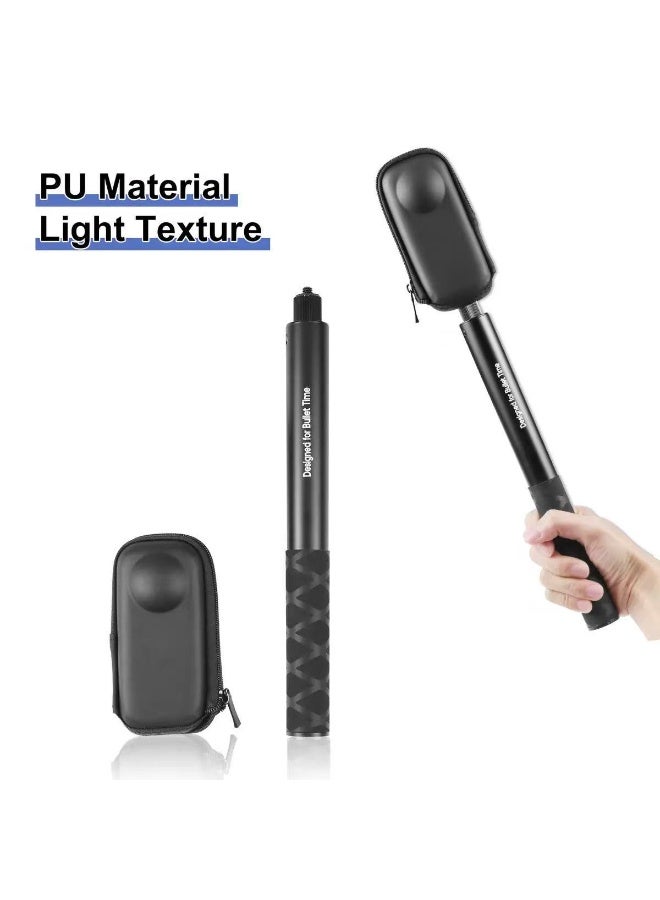 HYH PU Leather Carrying Case for Insta360 X4/X3/X2, Mini Body Storage Bag with Side Opening, Portable PU Protective Cover for Panoramic Camera - Image 5
