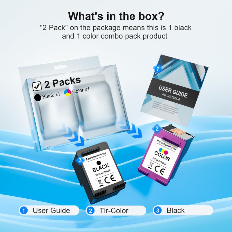 Adoccur 64XL Ink Cartridge Replacement for HP Ink 64 HP 64 Ink for HP 64XL Ink Cartridge Combo Pack Works with Envy Photo 7855 7858 6252 6255 7800 7100 7155 7158 Tango Series Printer (2 Pack) - Image 5