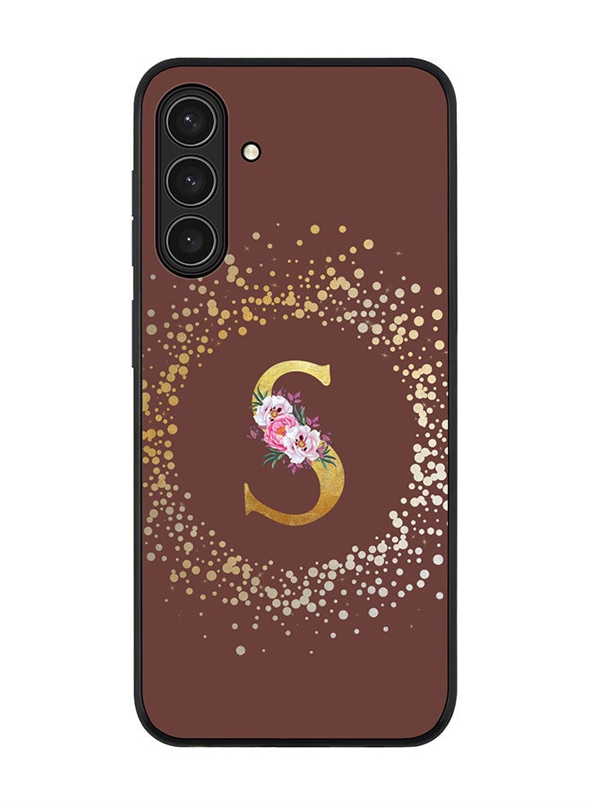 Stylizedd For Samsung Galaxy A17 / A17 4G Case,Slim fit Camera Protection, Shockproof Thin Phone cover  - Custom Monogram Floral - S  (Brown )