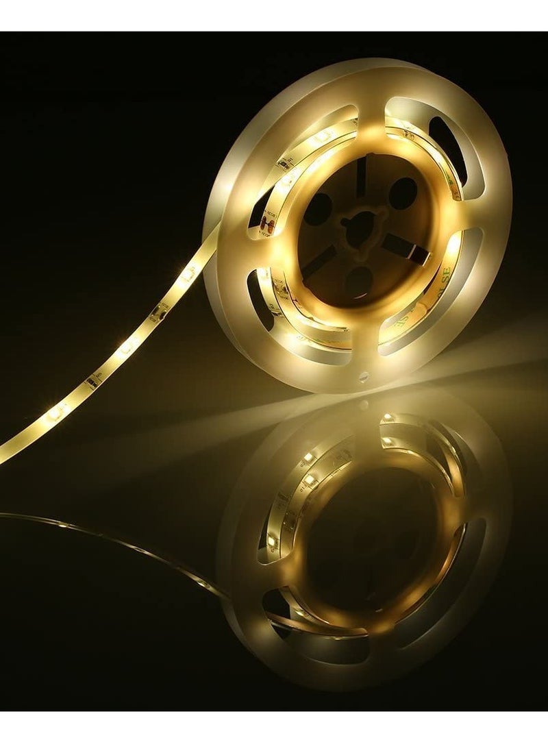 SYOSI إضاءة تحت الخزانة LED مستشعر حركة 9.8 قدم سرير سلالم مصباح خزانة شريط ماء DC 12V مفعل بالحركة LED مقاوم للماء ليلية دافئة 3M  - Image 2