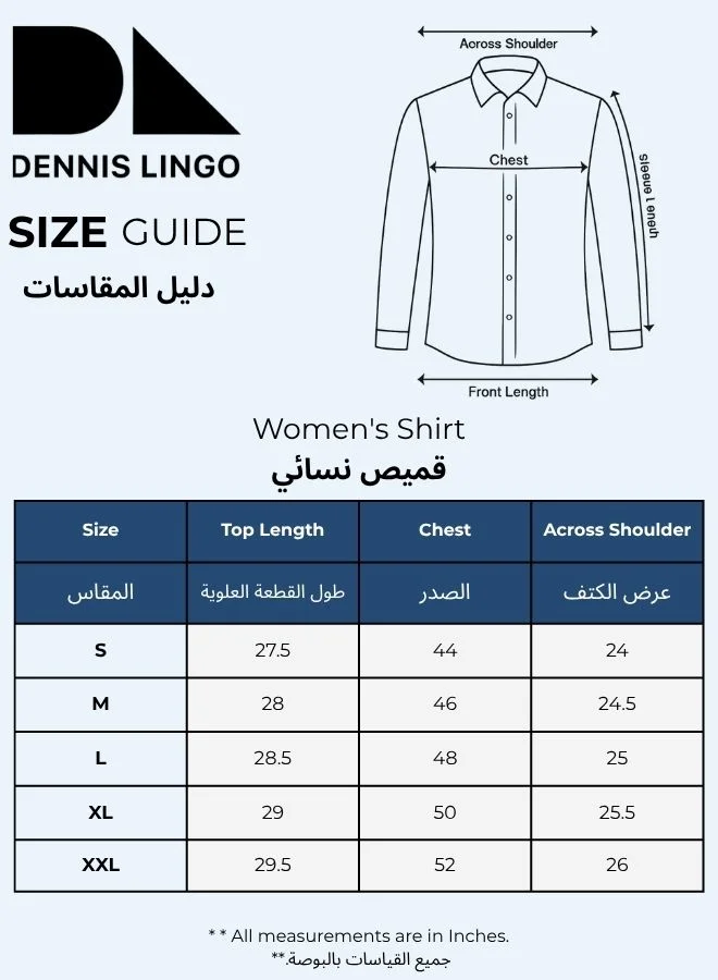 دينيس لينغو Navy Shirt for Women - Rayon, Relaxed Fit