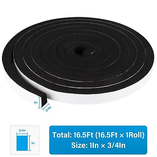 DGSL Foam Insulation Tape, 1In x 3/4In x 16.5Ft Weather Stripping Door Seal Strip for Doors and Windows,Sliding Door,Sound Proof Soundproofing Door Seal,Weatherstrip,Air Conditioning Seal Strip - Image 2
