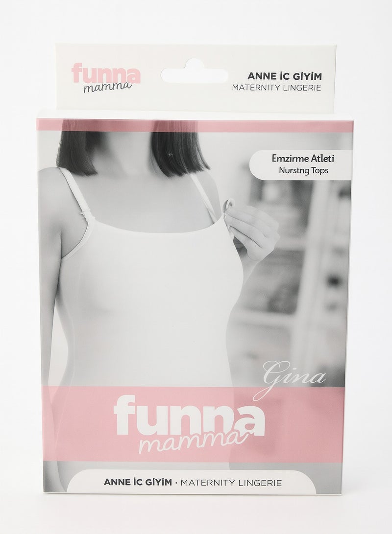 Funna Women's Nursing Vest,Pregnancy Slim Fit Vest Top For Mom,Ladies Free Nursing Size-XL and Color Rose Cream - Image 2