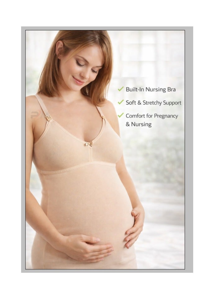 Funna Women's Nursing Vest,Pregnancy Slim Fit Vest Top For Mom,Ladies Free Nursing Size-XL and Color Rose Cream - Image 1
