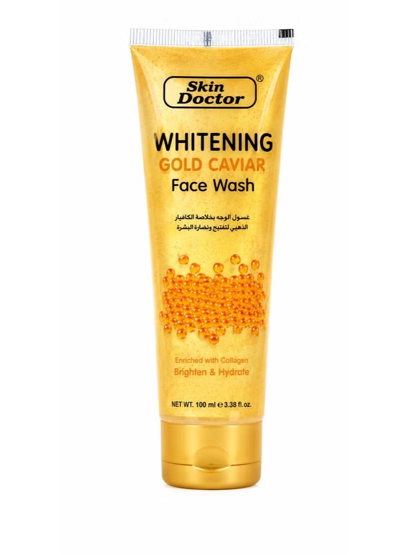 Skin Doctor Whitening Gold Caviar Face Wash with Collagen & Vitamin E, 100ml - Image 1