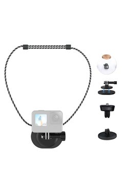 SYOSI SYOSI Magnetic Neck Selfie Holder Action Camera Mount Quick Release Plate Chest Shoulder Support Angle with Joint Mount for Hero 5 6 7 8 9 10 Black AKASO DJI Action iPhone Camera Video Shoot  - Image 1
