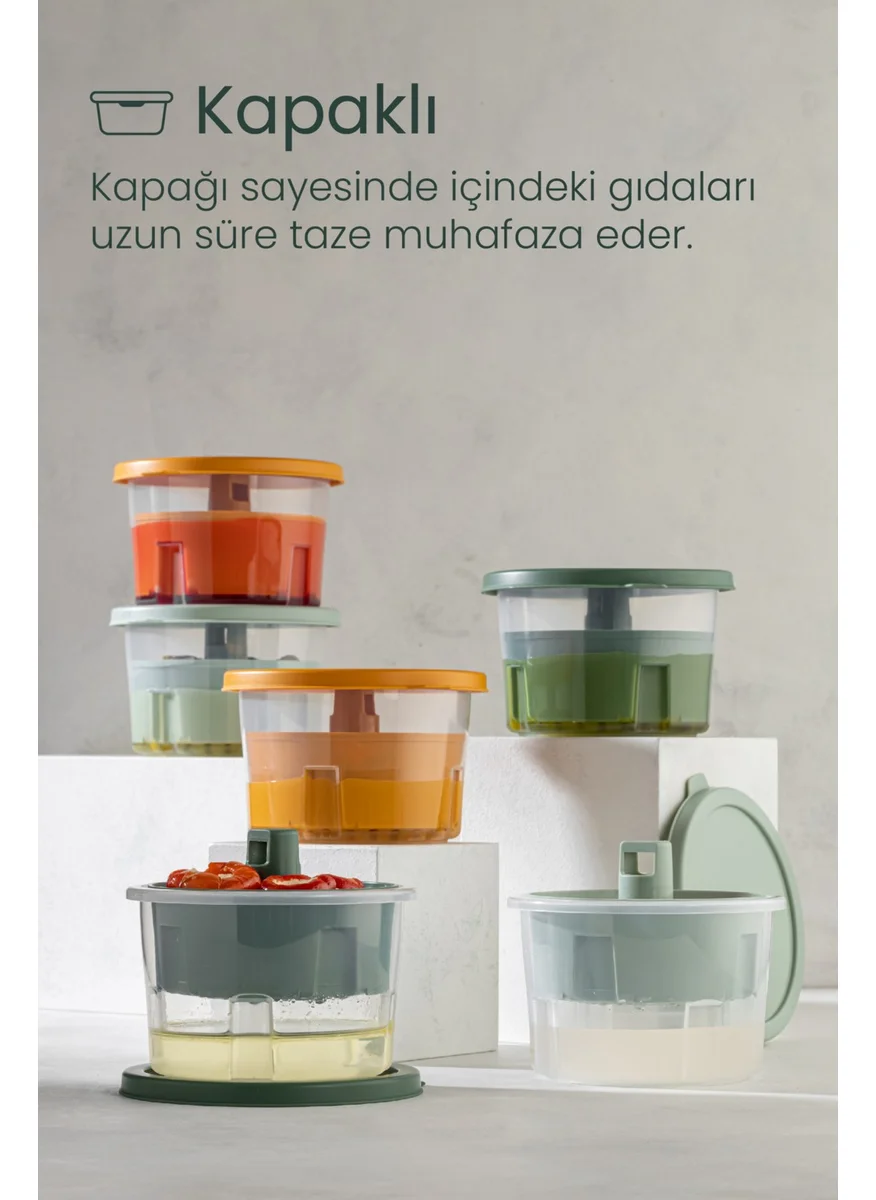 فينيف Set of 3 Colorful Presentation Bowls, Olives, Pickles, Cheese, Multi-Purpose Storage Container with Strainer