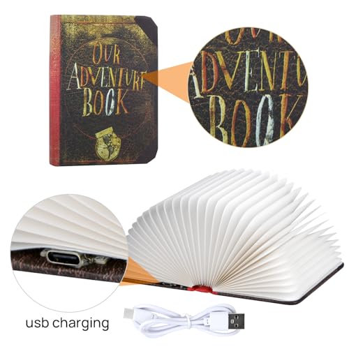 Let the Adventure Begin Mini Adventure Book Night Light,3D Folding Lamp&Three Different Lighting Options White/Yellow/Breathing Gradient Colors LED Book Lamp for Home Decor Birthday Gift,Inspired by'Up'Great Birthday Gift - Image 4