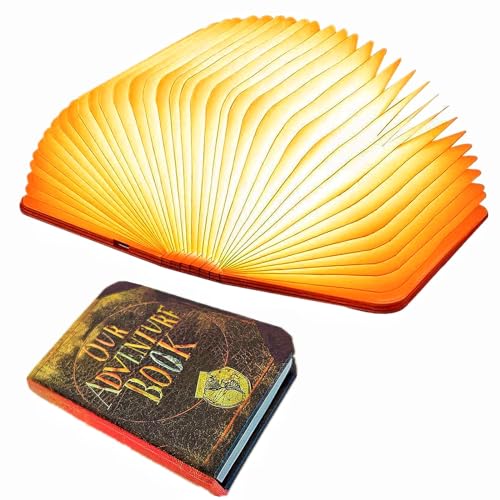 Let the Adventure Begin Mini Adventure Book Night Light,3D Folding Lamp&Three Different Lighting Options White/Yellow/Breathing Gradient Colors LED Book Lamp for Home Decor Birthday Gift,Inspired by'Up'Great Birthday Gift - Image 1