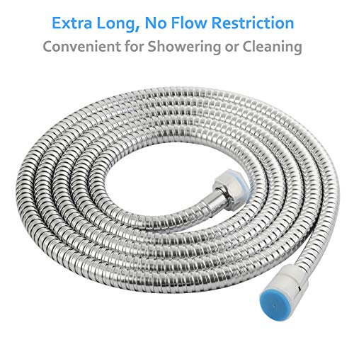 Angle Simple Extra Long Hand Shower Hose 118", Angle Simple Stainless Steel Flexible Shower Extension Hose Replacement 1/2" IPS, No Tangles, Chrome - Image 5