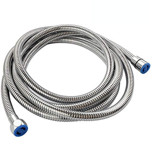 Angle Simple Extra Long Hand Shower Hose 118", Angle Simple Stainless Steel Flexible Shower Extension Hose Replacement 1/2" IPS, No Tangles, Chrome - Image 1