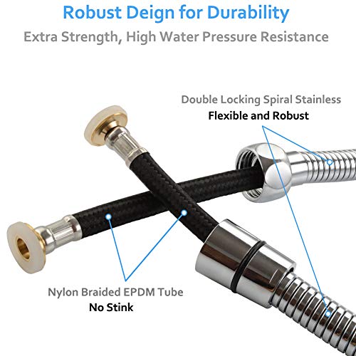 Angle Simple Extra Long Hand Shower Hose 118", Angle Simple Stainless Steel Flexible Shower Extension Hose Replacement 1/2" IPS, No Tangles, Chrome - Image 3