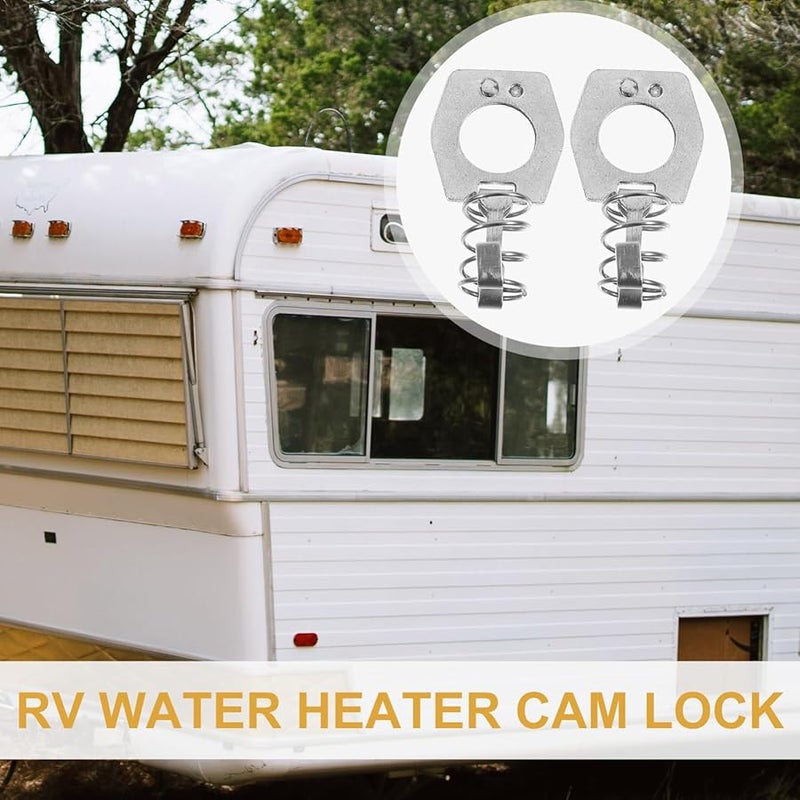 2PCS RV Water Heater Cam Lock Door Latch Easy Install Stainless Steel - Image 3