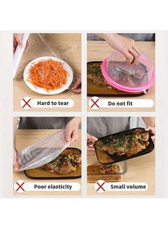 Generic 100pcs Disposable Plastic Wrap Cover Food-grade Fresh-keeping Cling Film Cover Can Be Used As A Shower Cap Suitable For Various Plates Dust-proof Insect-proof  - Image 4