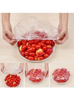 Generic 100pcs Disposable Plastic Wrap Cover Food-grade Fresh-keeping Cling Film Cover Can Be Used As A Shower Cap Suitable For Various Plates Dust-proof Insect-proof  - Image 3