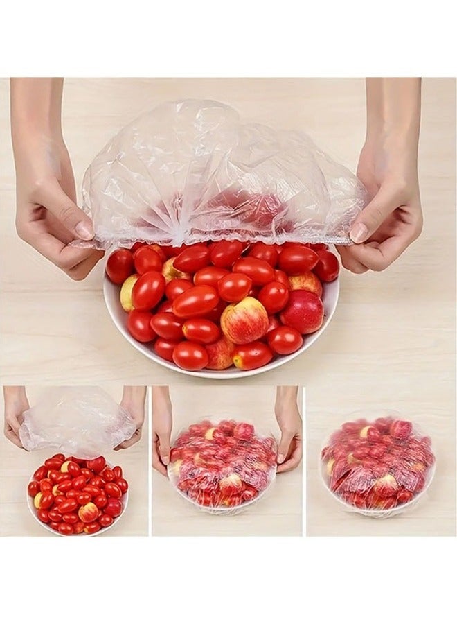 100pcs Disposable Plastic Wrap Cover Food-grade Fresh-keeping Cling Film Cover Can Be Used As A Shower Cap Suitable For Various Plates Dust-proof Insect-proof - Image 3