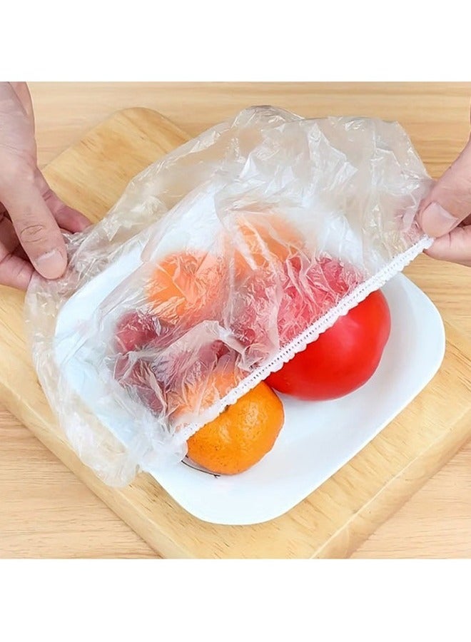 100pcs Disposable Plastic Wrap Cover Food-grade Fresh-keeping Cling Film Cover Can Be Used As A Shower Cap Suitable For Various Plates Dust-proof Insect-proof - Image 5