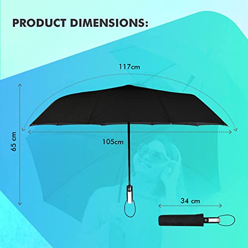 HACER 3 Fold Umbrella for Rain UV Coated Automatic with Auto Open and Close Big Size Windproof Rainy and Summer Season for Men Women Kids Girls Boys (Random) - Image 3