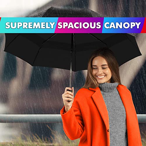 HACER 3 Fold Umbrella for Rain UV Coated Automatic with Auto Open and Close Big Size Windproof Rainy and Summer Season for Men Women Kids Girls Boys (Random) - Image 2
