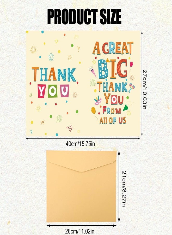 Gosknor Large Thank You Card, 15.75x10.63in Big Thank You Jumbo Giant Greeting Card Farewell with Envelope Retirement Goodbye Leaving Gift for Coworker Colleague Teacher (Light Yellow) - Image 2