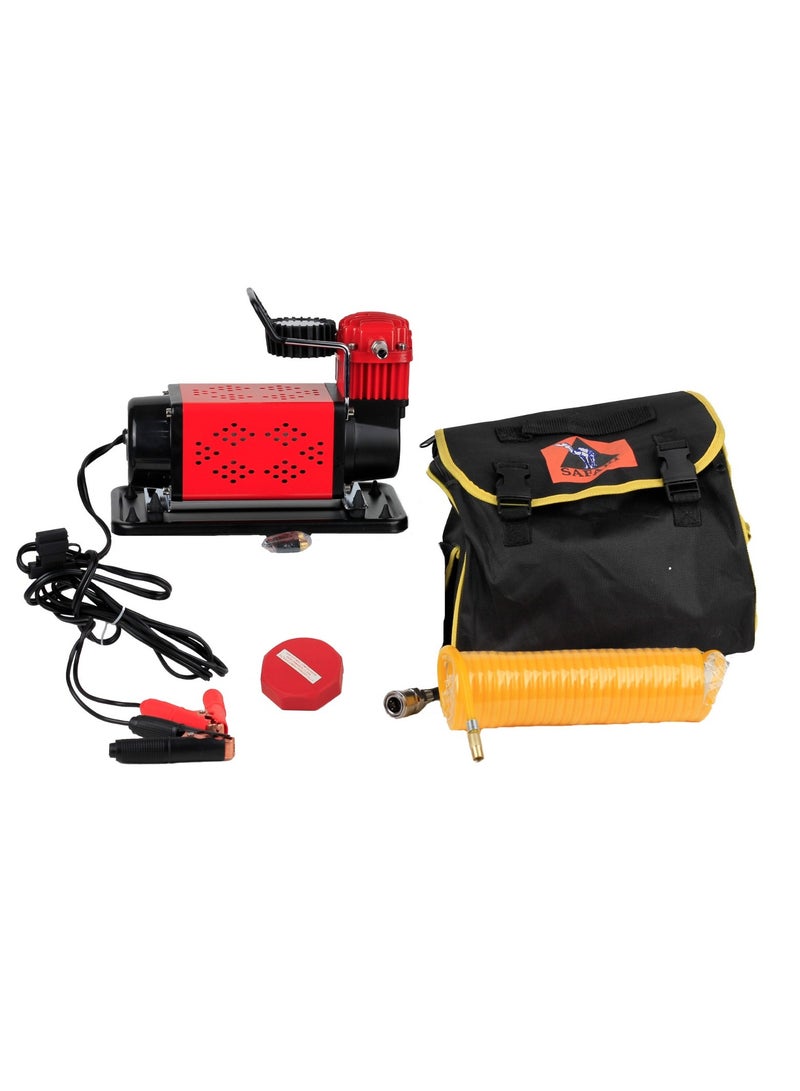 Safari Car Tire Air Inflator Professional Dual-Cylinder Air Compressor, 12V Power, 120 PSI Pressure, 300L/Min Capacity, Equipped with Air Pressure Gauge - Image 1